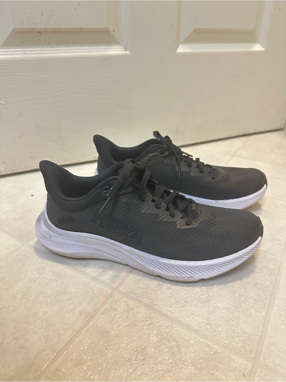 Hoka Men's Running Sneakers in black and White